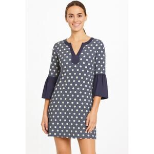 Boden Jodie Polka Dot Bell Sleeve Kaftan Tunic Swim Coverup Dress Size 2